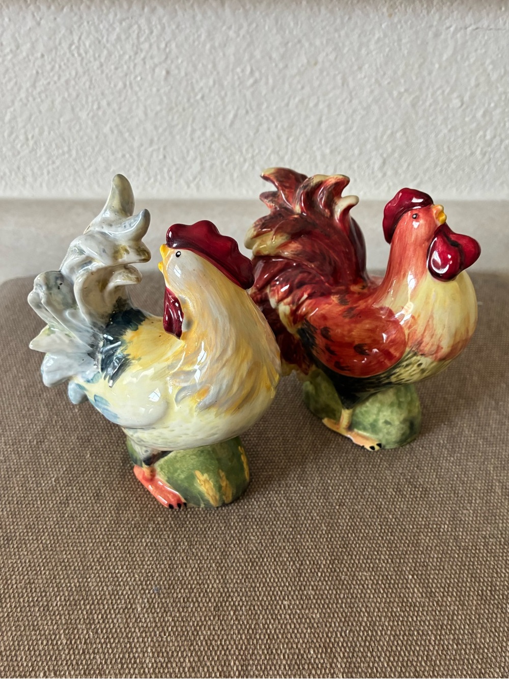Certified International Le Rooster Susan Winget Figural Salt Pepper Shakers